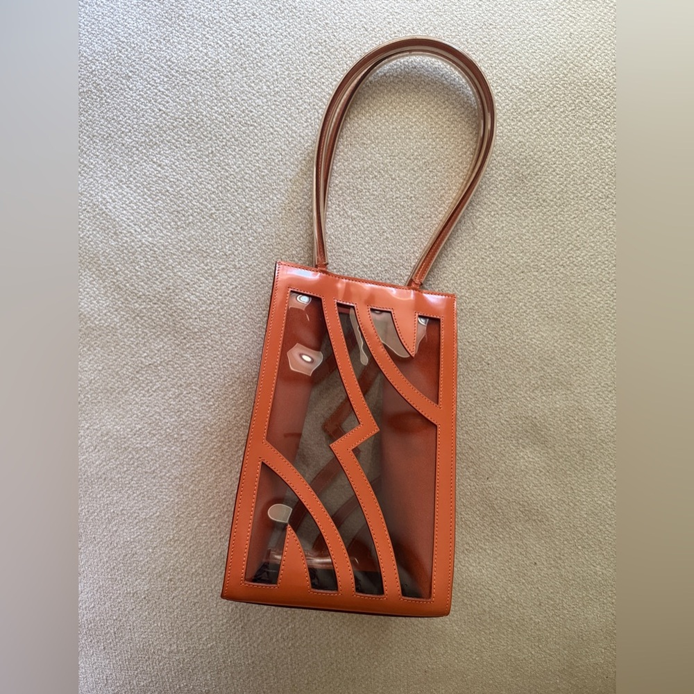 Salvatore Ferragamo Orange Statement Leather Tote Bag - Picture 4 of 11